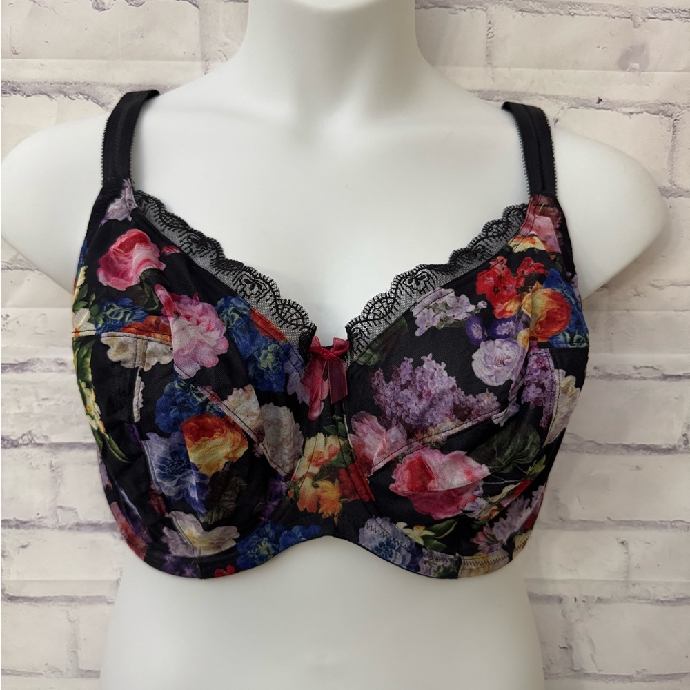 Panache Bra USA 38J Fern 6291 Floral Underwire Balconette Uplifting Sexy
